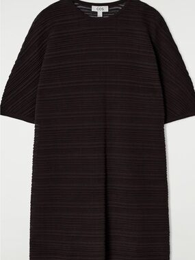 COS Brown Textured Mini Dress size S M New